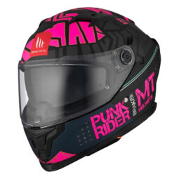 Κράνος MT Braker SV ECE 22.06 Punk Rider B8 μαύρο/ροζ ματ