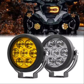 Προβολάκια  αλουμινίου ζεύγος LED IP67 13cm (2 X 35W) 6000 Lumen 6000K  + κιτρινα καπακια